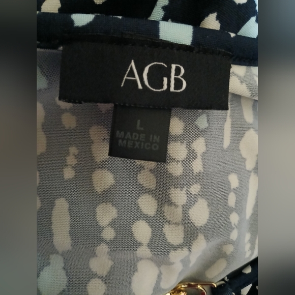 AGB Stretchy Blouse‎ Ladies Large Blue Gold - Picture 4 of 4